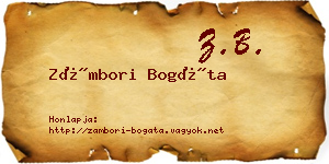 Zámbori Bogáta névjegykártya